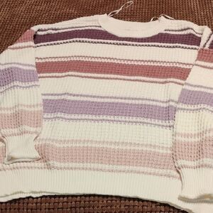 Aeropostale Women's Striped Sweater in Pink and Purple